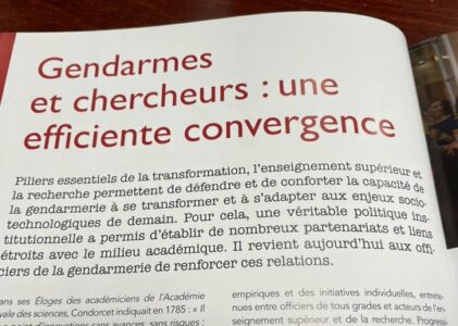 Gendarmes et chercheurs : une efficiente convergence